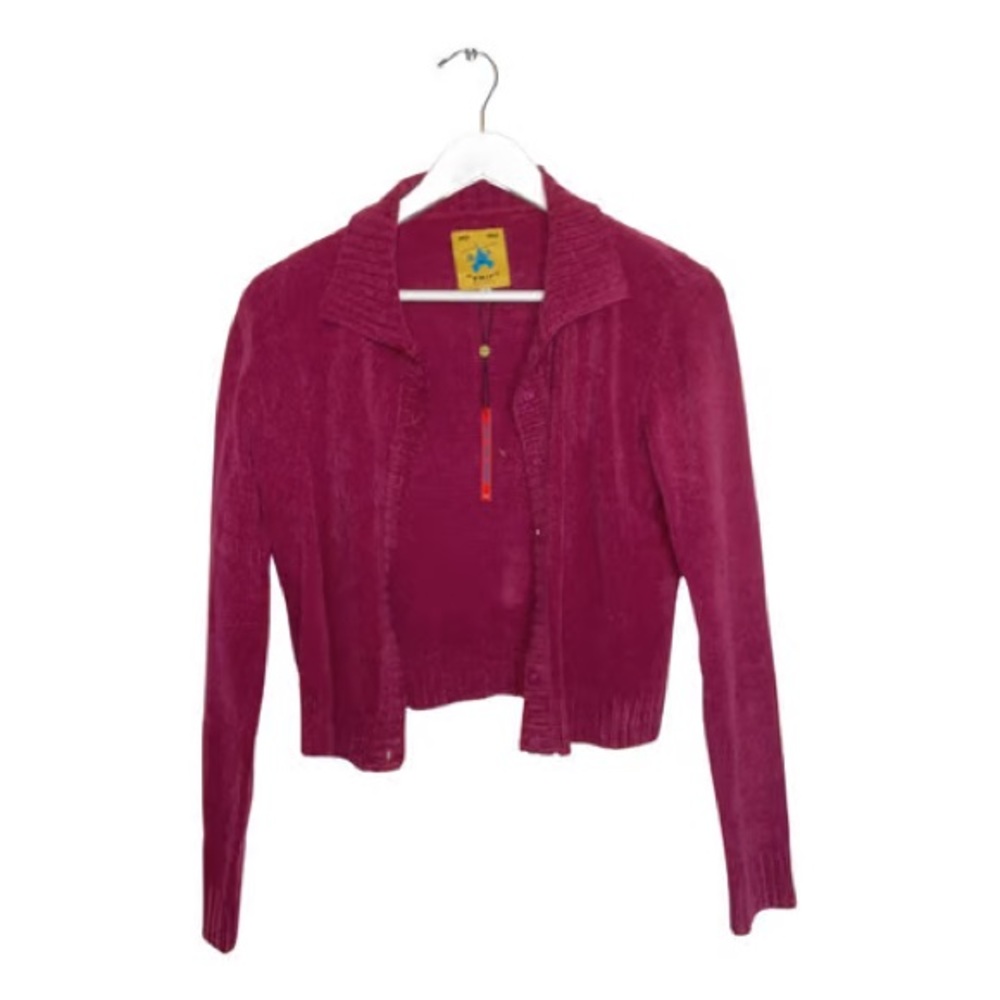 Unif Raspberry Cropped Cardigan, size small- great condition !